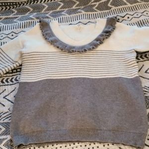 Medium fitted sweater with cute neck detail.